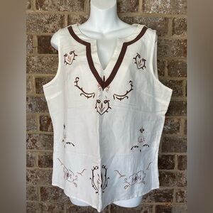 Vintage delicate embroidered floral tank size 14 Jennifer eden
